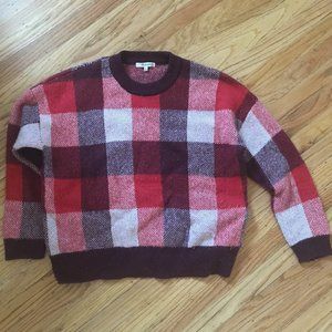 Red and white checked Madewell sweater